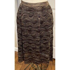 Jones New York Pull On Skirt Womens Size Small Brown Embellished Lined New